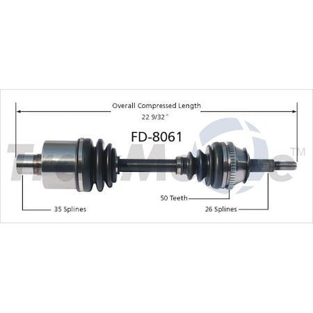 Surtrack Axle Cv Axle Shaft, Fd-8061 FD-8061